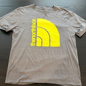 The North Face Men's Gray Tee with Yellow Logo